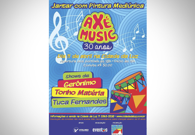Gerônimo, Tonho Matéria e Tuca Fernandes fazem show beneficente na Cidade da Luz neste sábado